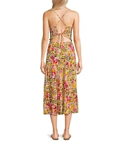 Rip Curl Copacabana Floral Print Smocked Midi Dress