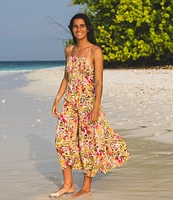 Rip Curl Copacabana Floral Print Smocked Midi Dress