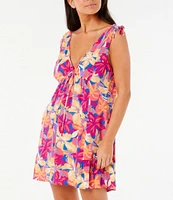 Rip Curl Es Vedra Tropical Floral Printed Cover Up Dress