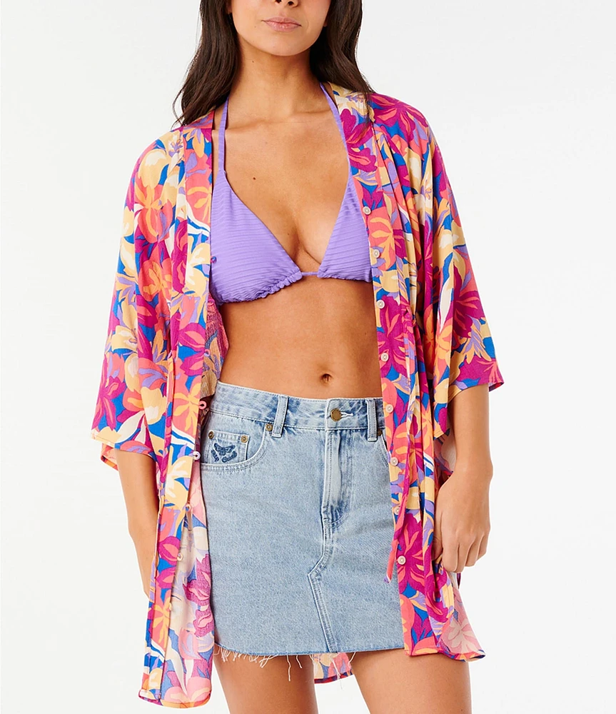 Rip Curl Es Vedra Tropical Floral Wrap Kimono