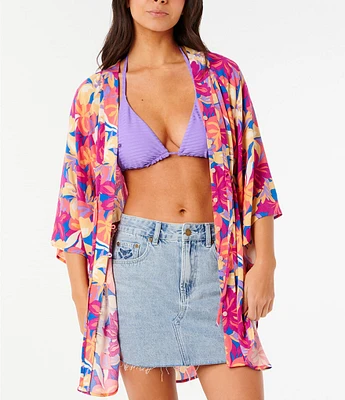 Rip Curl Es Vedra Tropical Floral Wrap Kimono