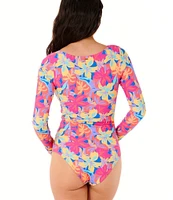 Rip Curl Es Vedra Twist Front Long Sleeve One Piece Swimsuit
