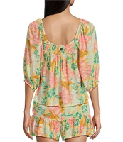 Rip Curl Follow The Sun Off-The-Shoulder Coordinating Floral Print Top