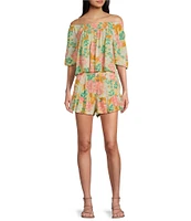 Rip Curl Follow The Sun Off-The-Shoulder Coordinating Floral Print Top