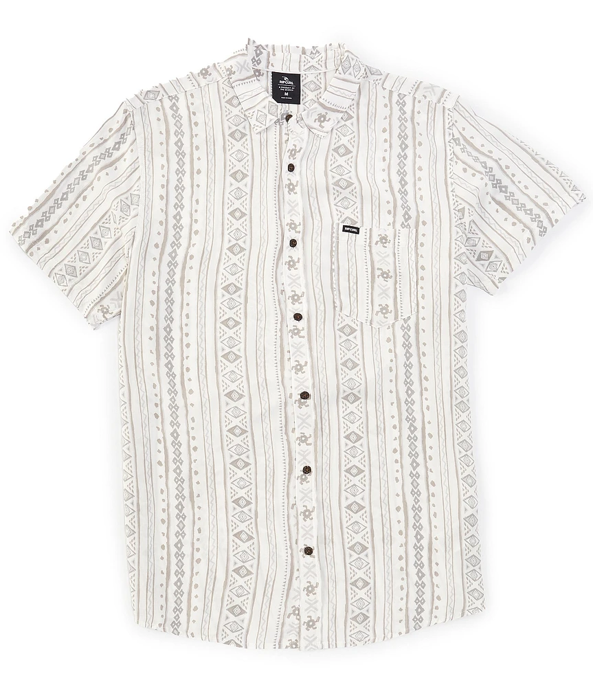 Rip Curl Fun Time Yardage-Print Woven Short Sleeve Shirt