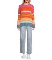 Rip Curl Hibiscus Heat Chunky Stripe Knit Sweater