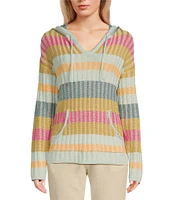 Rip Curl Hibiscus Heat Stripe Print Poncho