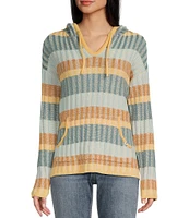 Rip Curl Hibiscus Heat Stripe Print Poncho