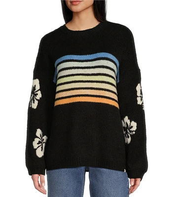 Rip Curl High Tide Long Sleeve Yarnd Dyed Striped Sweater