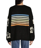 Rip Curl High Tide Long Sleeve Yarnd Dyed Striped Sweater