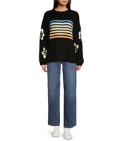 Rip Curl High Tide Long Sleeve Yarnd Dyed Striped Sweater