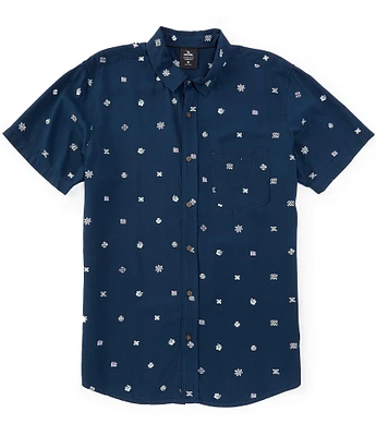 Rip Curl Hoffman Short Sleeve Micro Printed Yardage Poplin Shirt