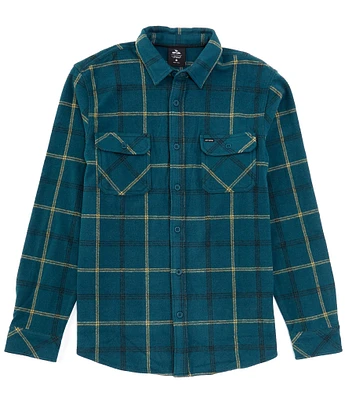 Rip Curl Long Sleeve Yarn-Dyed Checked Flannel Shirt