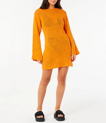 Rip Curl Neon Isles Long Sleeve Crocheted Dress