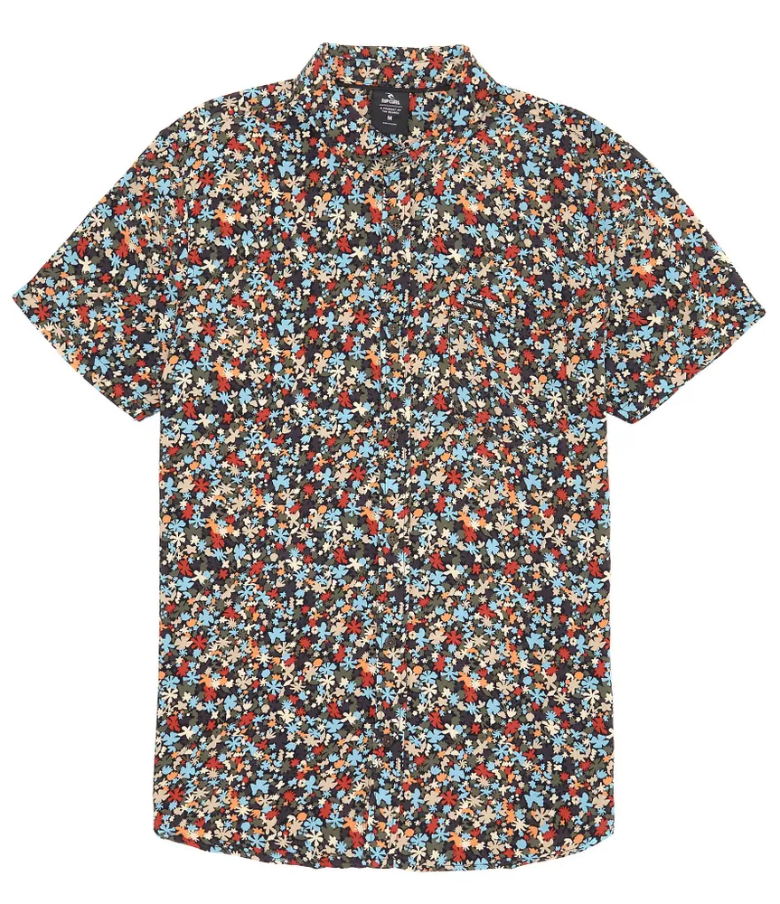 Rip Curl Party Pack Floral Print Short-Sleeve Poplin Shirt