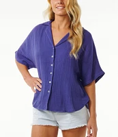 Rip Curl Premium Surf Relaxed Short Sleeve Button Front Woven Coordinating Shirt