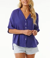 Rip Curl Premium Surf Relaxed Short Sleeve Button Front Woven Coordinating Shirt
