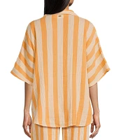 Rip Curl Premium Surf Striped Short Sleeve Button Front Coordinating Shirt