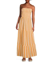 Rip Curl Premium Surf Striped Strapless Maxi Dress