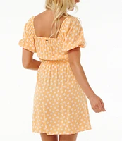 Rip Curl Puffed Sleeve High Density Ditsy Floral Dress