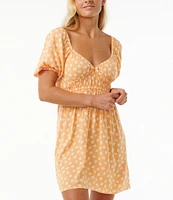 Rip Curl Puffed Sleeve High Density Ditsy Floral Dress