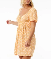 Rip Curl Puffed Sleeve High Density Ditsy Floral Dress