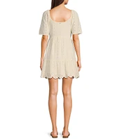 Rip Curl San Carlos La Joya Short Sleeve Linen Blend Mini Dress
