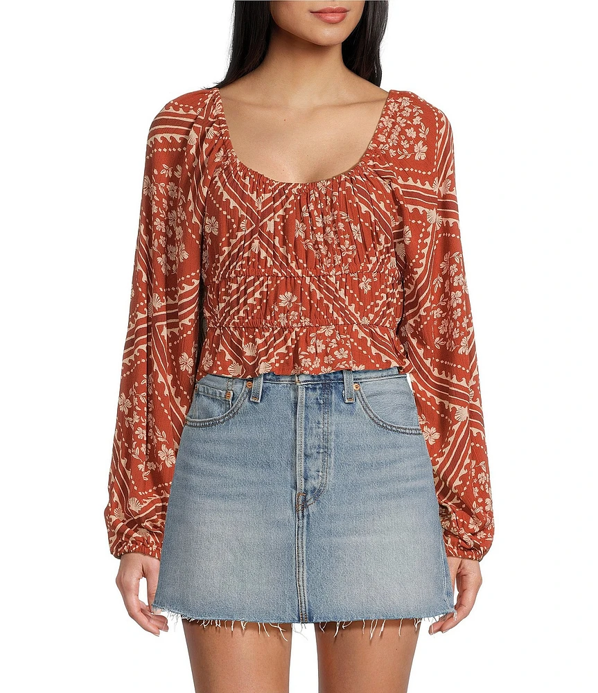 Rip Curl Soleil Long Sleeve Printed Cropped Top