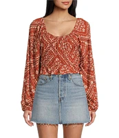 Rip Curl Soleil Long Sleeve Printed Cropped Top