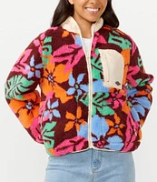 Rip Curl Sun To Sea Floral Print Polar Fleece Jacket