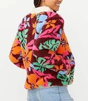 Rip Curl Sun To Sea Floral Print Polar Fleece Jacket