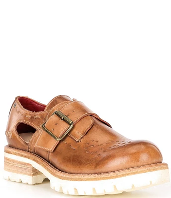 Bed Stu Dagny Leather Block Heel Mary Janes