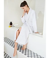 Sleep Sense Spa Dot Grey Long Terry Cozy Robe