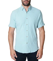 Robert Graham Hammond Stretch Knit Short Sleeve Woven Shirt