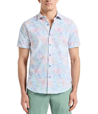 Robert Graham Passport Stretch Seersucker Short Sleeve Woven Shirt
