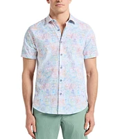 Robert Graham Passport Stretch Seersucker Short Sleeve Woven Shirt