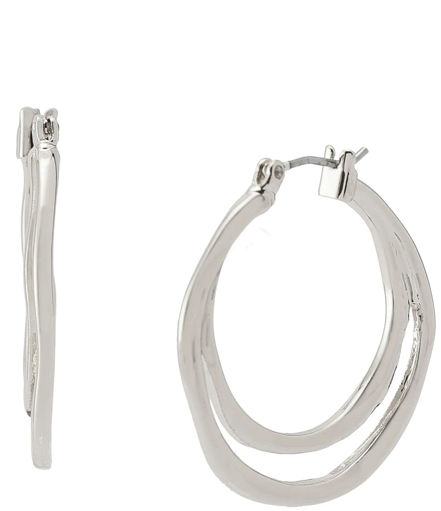 Robert Lee Morris Soho Sculpted Double Row Hoop Earrings