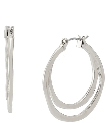 Robert Lee Morris Soho Sculpted Double Row Hoop Earrings