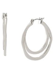 Robert Lee Morris Soho Sculpted Double Row Hoop Earrings
