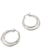 Robert Lee Morris Soho Sculpted Double Row Hoop Earrings