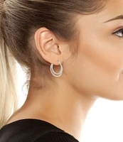 Robert Lee Morris Soho Sculpted Double Row Hoop Earrings