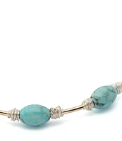 Robert Lee Morris Soho Turquoise Stone Bead Wire Collar Necklace