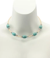 Robert Lee Morris Soho Turquoise Stone Bead Wire Collar Necklace