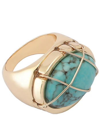Robert Lee Morris Soho Turquoise Stone Cocktail Ring
