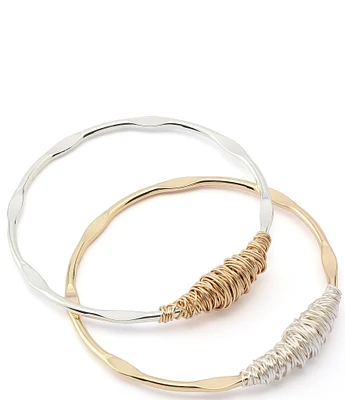 Robert Lee Morris Soho Wire Wrapped Sculpted Bangle Bracelet Set