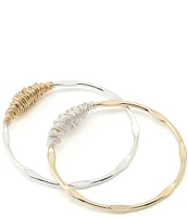 Robert Lee Morris Soho Wire Wrapped Sculpted Bangle Bracelet Set