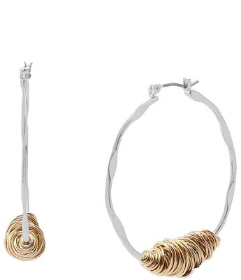 Robert Lee Morris Soho Wire Wrapped Sculpted Hoop Earrings