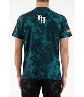 Rock Revival Aqua Tie Dye Studded Short-Sleeve Graphic T-Shirt