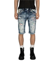 Rock Revival Arlo Fleur-De-Lis#double;R#double; Logo Pocket 13.5#double; Denim Shorts