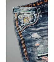 Rock Revival Arlo Fleur-De-Lis#double;R#double; Logo Pocket 13.5#double; Denim Shorts